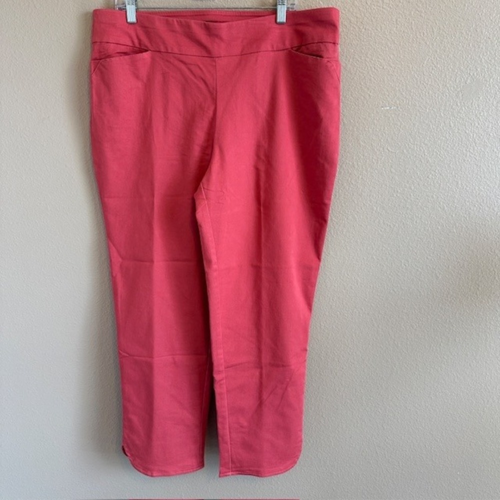 Croft & Barrow Women's Watermelon Pink‎ Effortless Stretch Ankle Pants 18